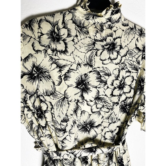 Mille Resort Womens Violetta Floral Ruffle Short Sleeve Tie Waist Mini Dress NWT - Picture 7 of 11